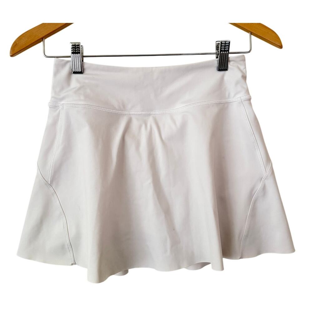 Athleta Girl Athleisure White Tennis Mini Skort w/Pockets & Built in Shorts-L 12
